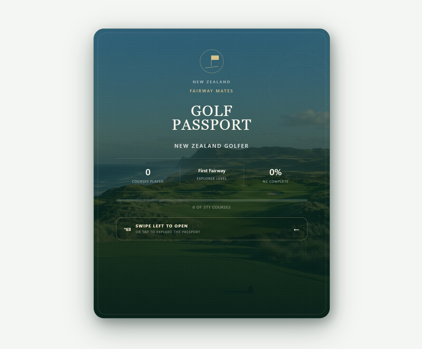 Fairway Mates New Zealand Golf Passport cover